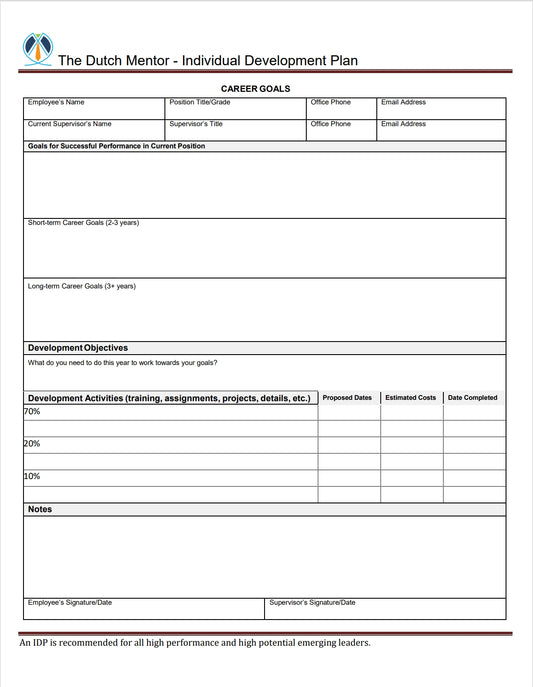 The Dutch Mentor - Individual Development Plan